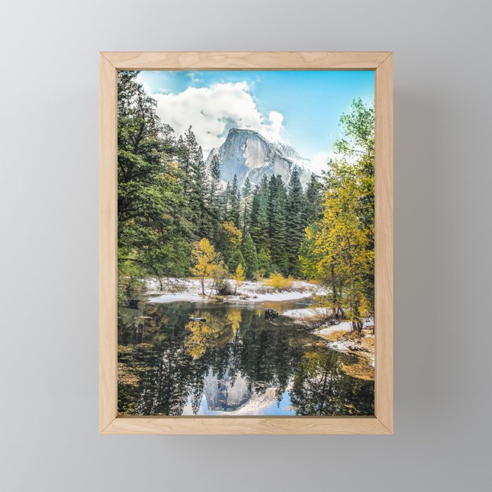 Yosemite's Half Dome After a Snowfall Framed Mini Art Print