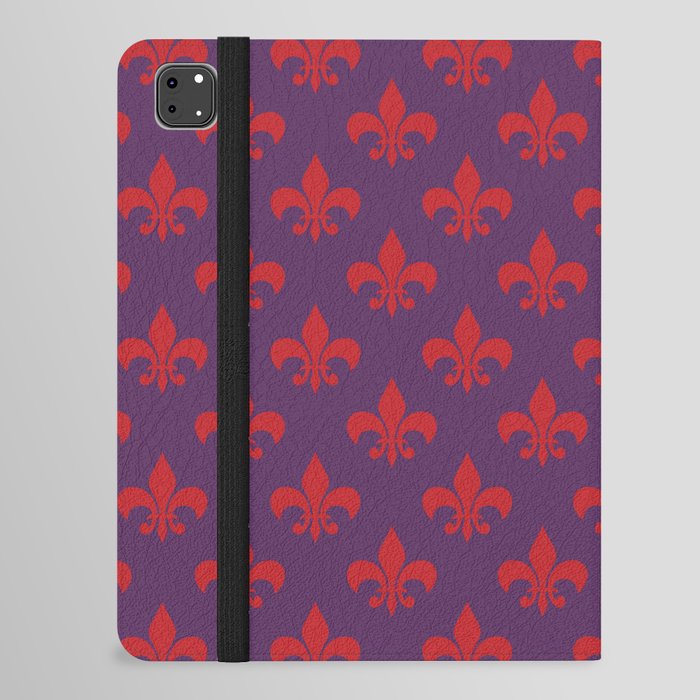 Fleur De Lys - Florence Italy Purple and Red Pattern iPad Folio Case