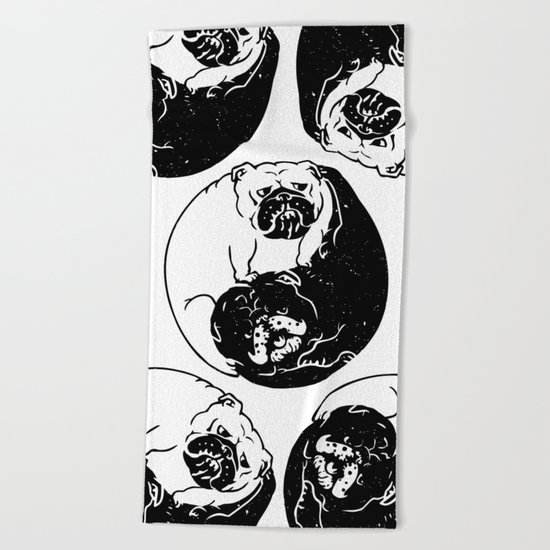 The Tao of English Bulldog Beach Towel