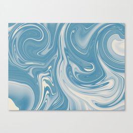 Milky blue liquify abstract Canvas Print