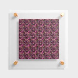 Burgundy Floral Pattern Floating Acrylic Print