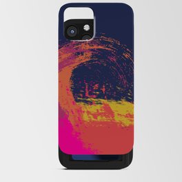 Kiki - Abstract Colorful Wave Art Design Pattern in Dark Blue Orange and Pink iPhone Card Case