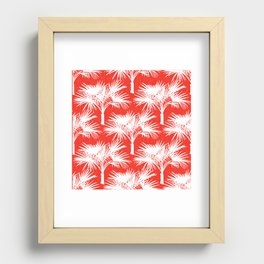 70’s Palm Springs Trees White on Red Recessed Framed Print