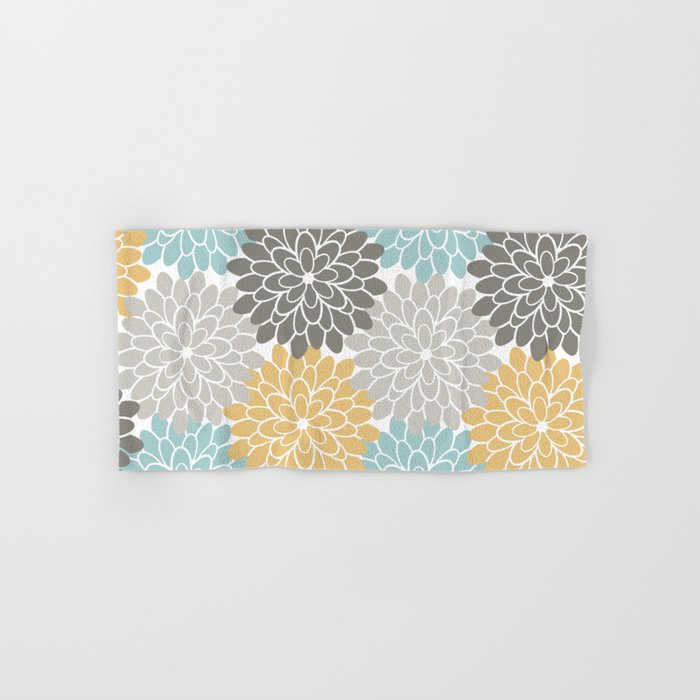 yellow grey towels