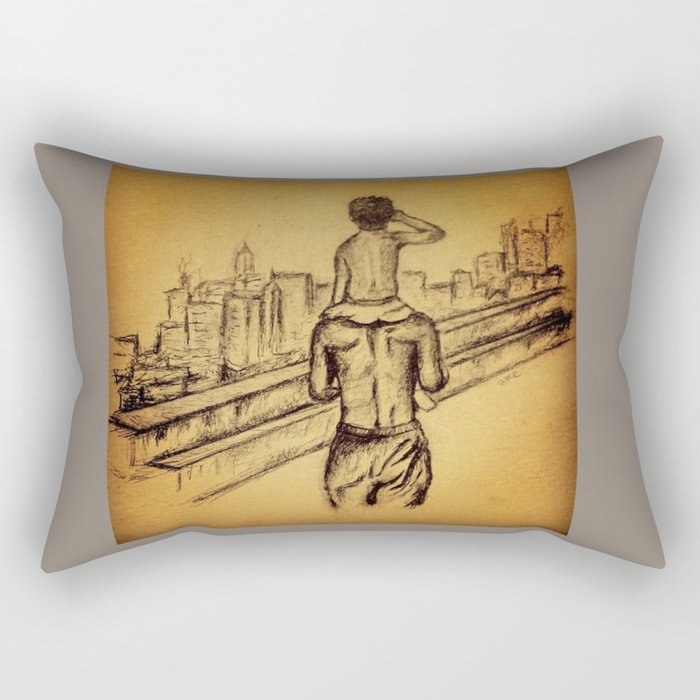 Father, Son & the City Rectangular Pillow