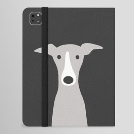 Cute Greyhound, Italian Greyhound or Whippet Cartoon Dog iPad Folio Case