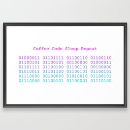 Coffee Code Sleep Repeat Framed Art Print
