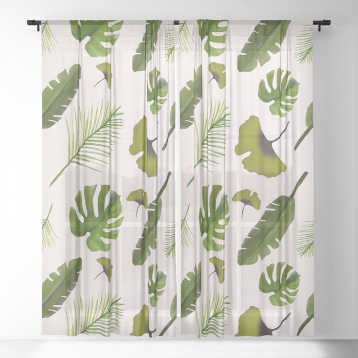 floral pattern Sheer Curtain