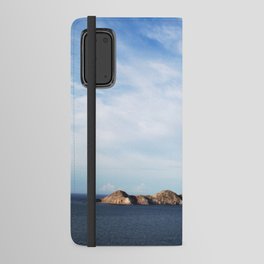 Mexico Photography - An Orange Cliff By The Blue Ocean Android Wallet Case