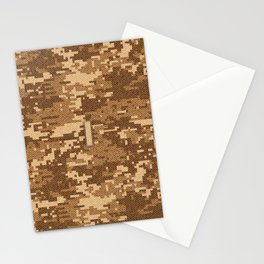 Personalized  I Letter on Brown Military Camouflage Army Commando Design, Veterans Day Gift / Valentine Gift / Military Anniversary Gift / Army Commando Birthday Gift  Stationery Card