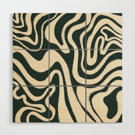 Antique White Swirl Retro Pattern over Pine Grove Green Wood Wall Art