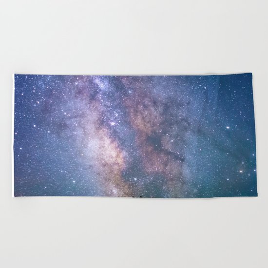 The Night Sky II - glowing stars Beach Towel