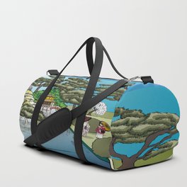 Japan Mural - Color Blue Sky Gradient Duffle Bag