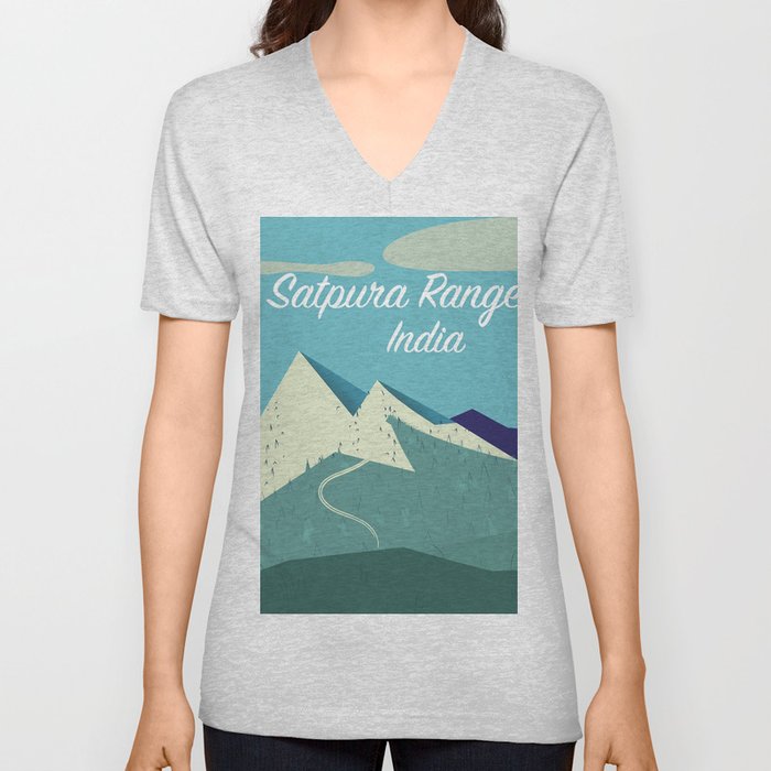 Satpura Range India travel poster V Neck T Shirt