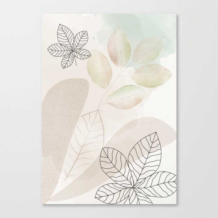 Watercolor leaves Canvas Print