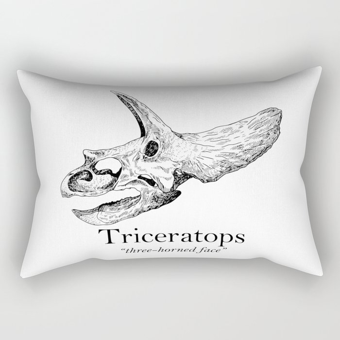 Triceratops "Three horned face" Rectangular Pillow