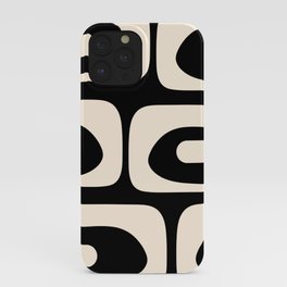 Mid Century Modern Piquet Abstract Pattern in Black and Almond Cream iPhone Case | Black, Kierkegaard Design, Vibe, Black And Cream, Aesthetic, Mid Century, Midcenturymodern, Midcentury, Vintage, Graphicdesign 