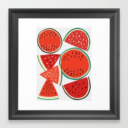 Sliced Watermelon Framed Art Print | Cocktail, Kitchen, Pink, Picnic, Fruit, Sangria, Tropical, Pattern, Curated, Melon 