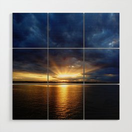 Moody Sunset Stradbroke Island Queensland Australia Wood Wall Art