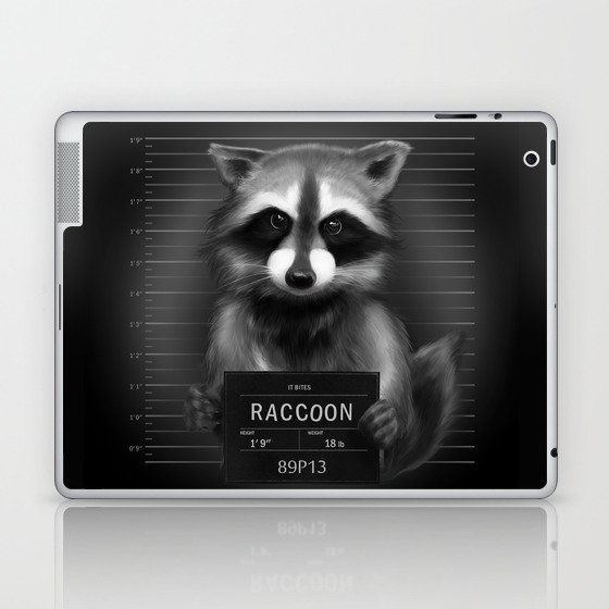 Raccoon Mugshot Laptop & iPad Skin