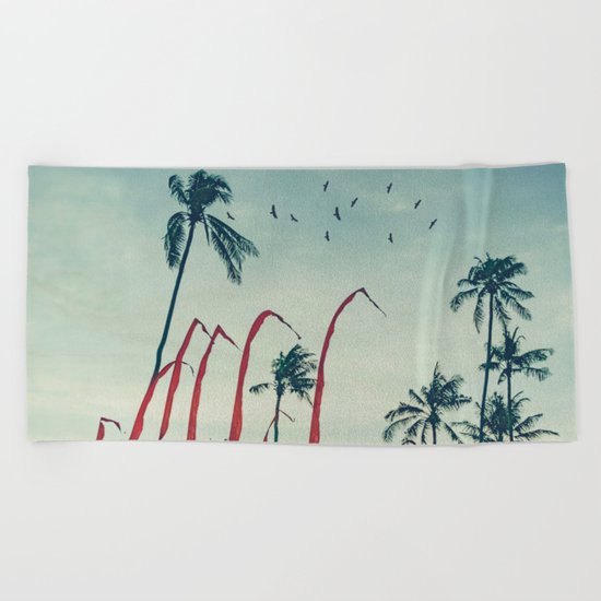 Coconut - Palms and Flags Beach Towel