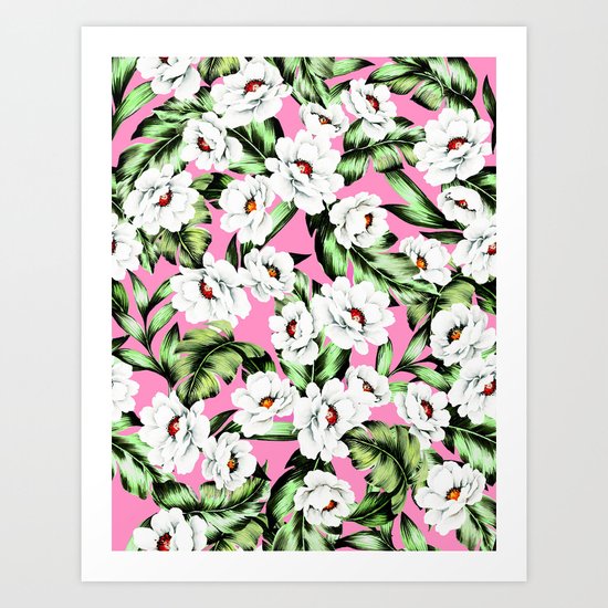 White Spring Flowers Art Print