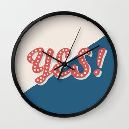 YES! Typography Print Wall Clock