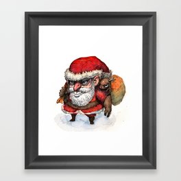 Santa and Rudolph Framed Art Print