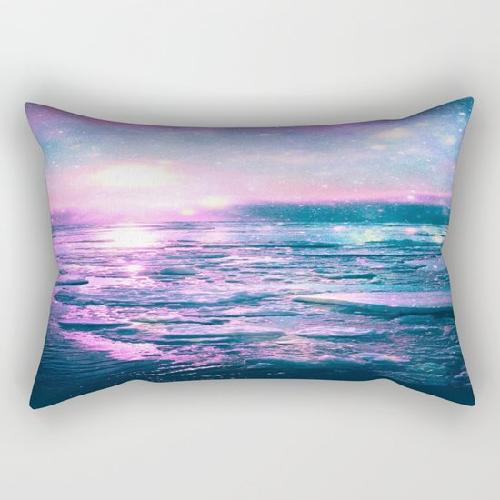 Mystic Waters Vibrant Pink Blue Lavender Rectangular Pillow