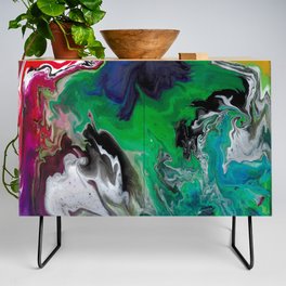 Fluid Abstract Green Blue Red Credenza