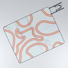 Abstract Mid century modern lines pattern - Isabelline Picnic Blanket