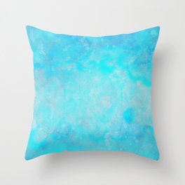 Abstract cyan blue Throw Pillow
