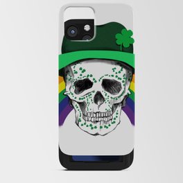 St Patricks Day Skull iPhone Card Case