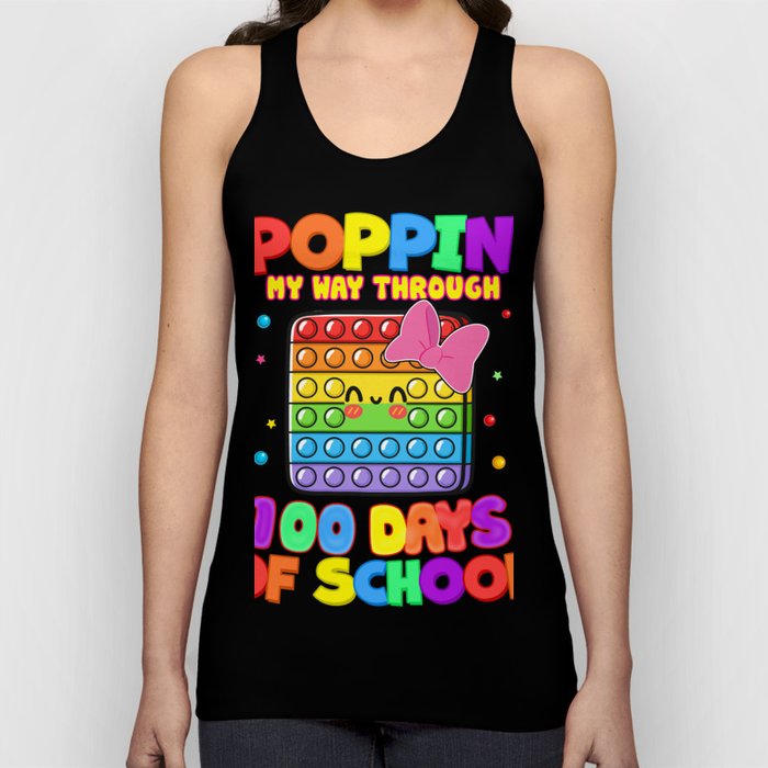 POPPIN MY WAY THROUGH 100 DAYS OF SCHOOL FOR BOYS, GIRLS, KIDS Tank Top