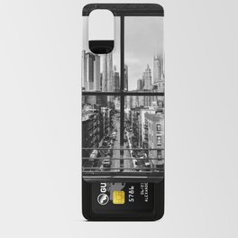 New York City Window - Black and White Android Card Case