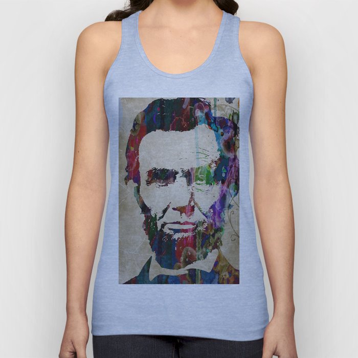 Abraham Lincoln Watercolor Modern Abstract GIANT PRINT ART Tank Top