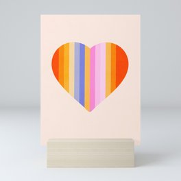 Retro Rainbow Heart Mini Art Print