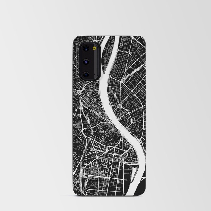 Budapest, Hungary, City Map - Black Android Card Case
