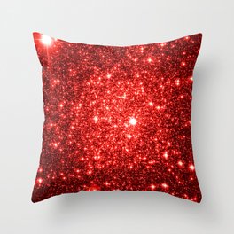 GalaXy : Red Glitter Sparkle Throw Pillow