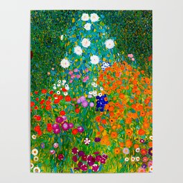 Gustav Klimt - Flower Garden Poster | Painting, Oil, Artnouveau, Flowers, Bauerngarten, Gustavklimt, Gardening, Klimt, Vintage, Sunflowers 