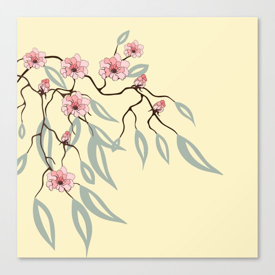 Floral. Dreams of spring. Pink sakura. Canvas Print