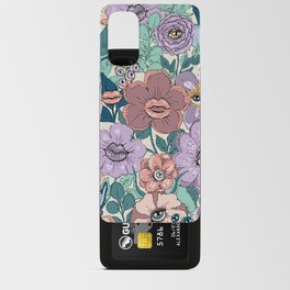 Psychedelic retro flowers with eyes Android Card Case