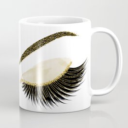 Glittery gold  lashes Mug