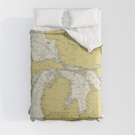 Vintage Map of The Great Lakes (1979) Comforter