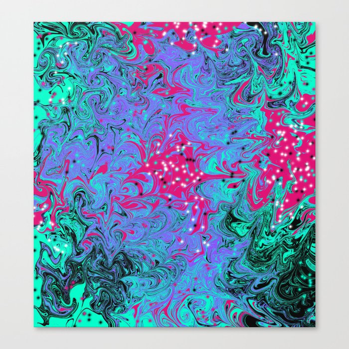 Abstract blue green pink violet  Canvas Print