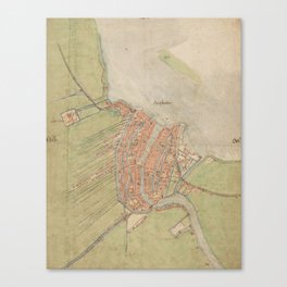 Vintage map of Amsterdam (1560) Canvas Print