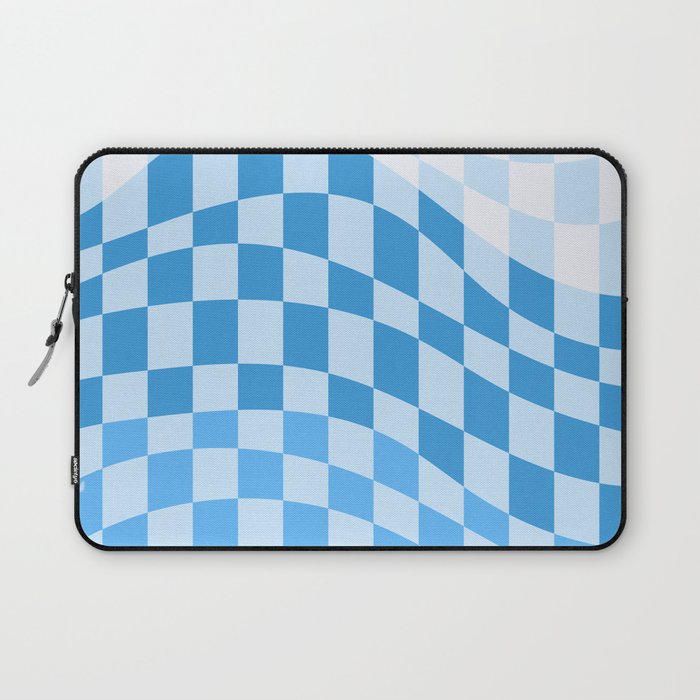 Wavy checker shades of blue Laptop Sleeve
