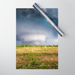 Texas Tornado - Twister Appears Under Mesocyclone on Stormy Spring Day in West Texas Wrapping Paper
