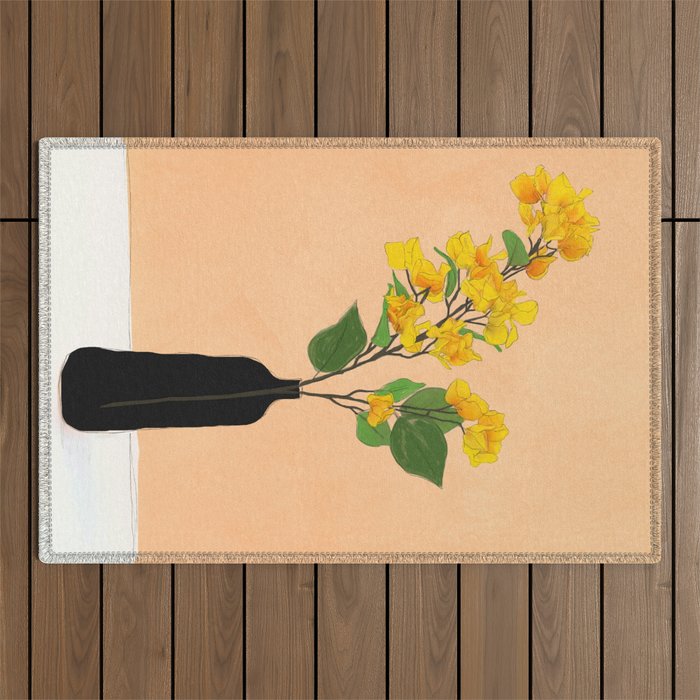 Branches Blooming Sunny Outdoor Rug