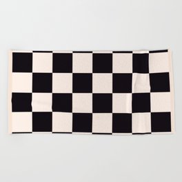 Black and white chess board pattern  Beach Towel